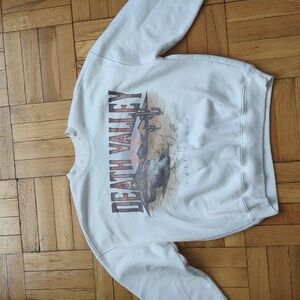 Hollister Boxy Oversized Crewneck (Cream) (Death Valley graphic)